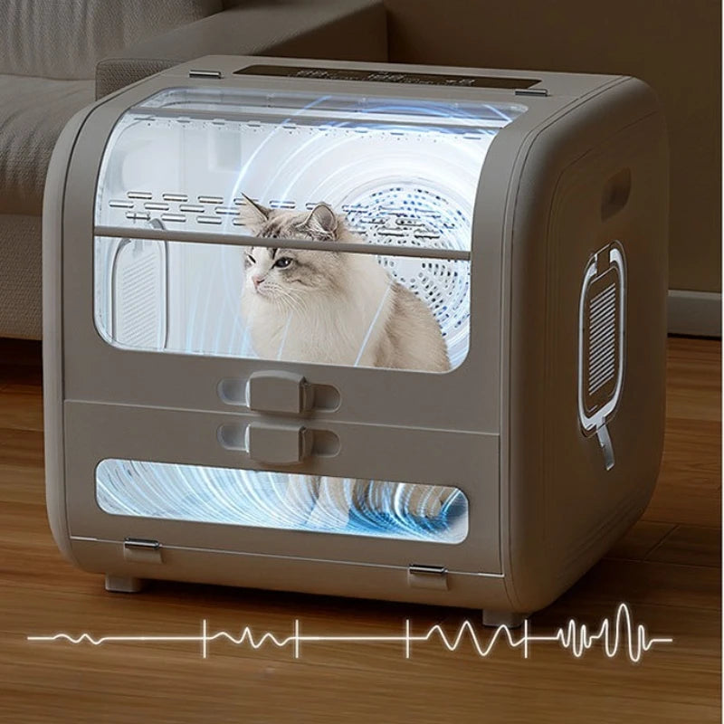 Smart Pet Drying Box – Low Noise Hair Dryer with Sterilisation & Timer for Cats & Dogs