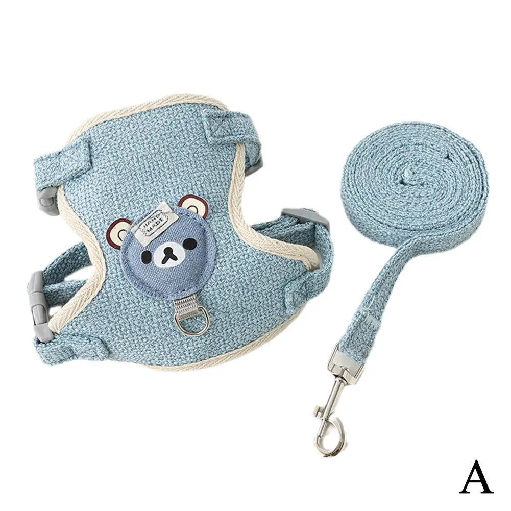 Undershirt Style Pet Harness & Leash – Adjustable Vest for Cats & Small Dogs