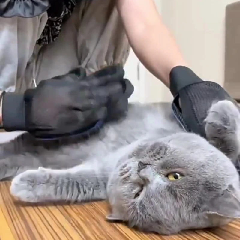 Silicone Pet Grooming Gloves – Gentle Hair Removal for Dogs & Cats