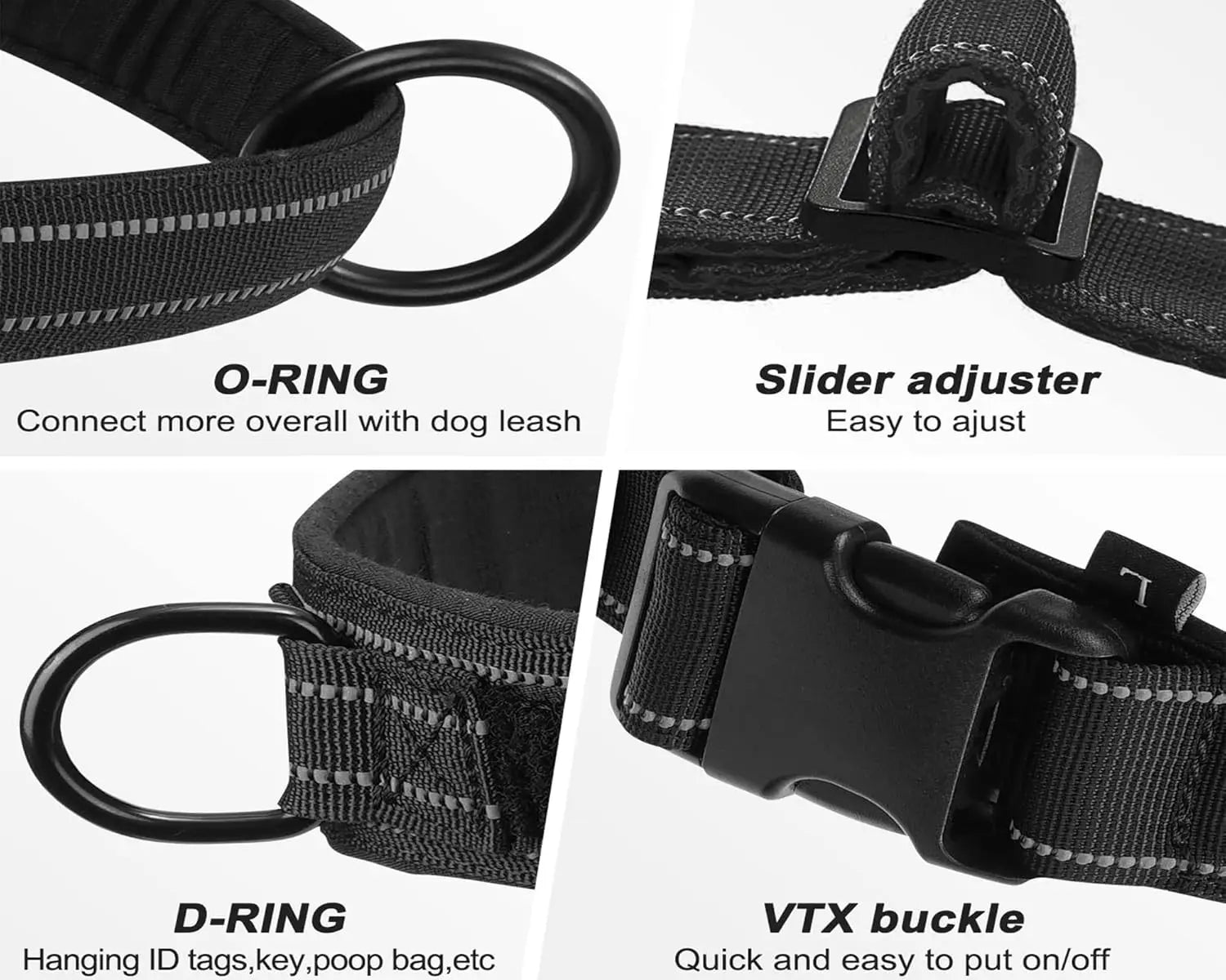 Heavy-Duty Tactical No-Pull Dog Harness – Padded Vest for Large Breeds