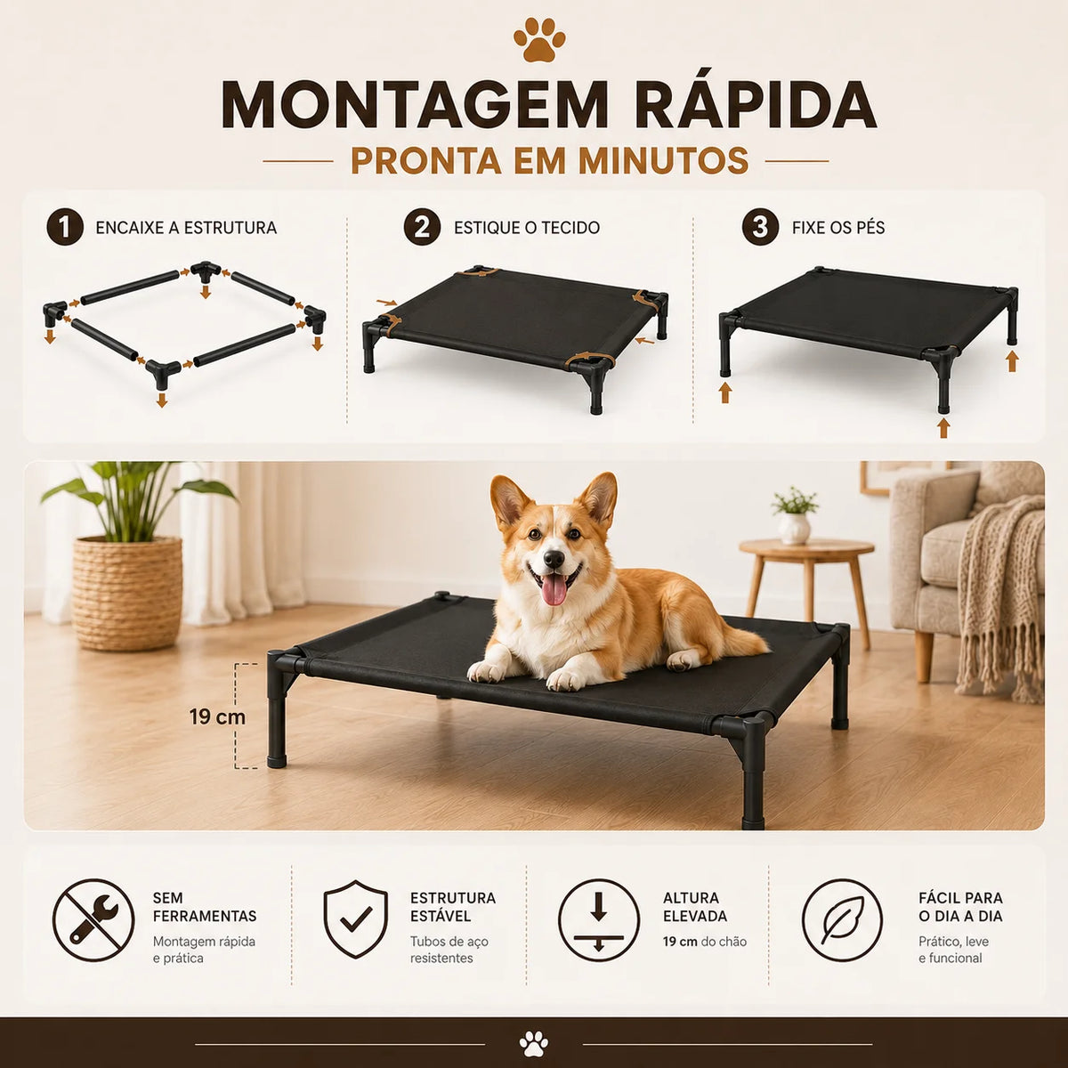 TrailRest Elevated Pet Camping Bed