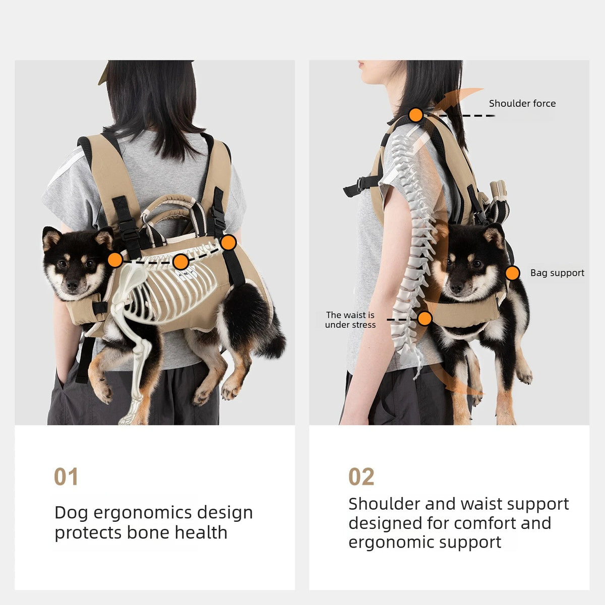 SpineEase Dog Carrier Backpack