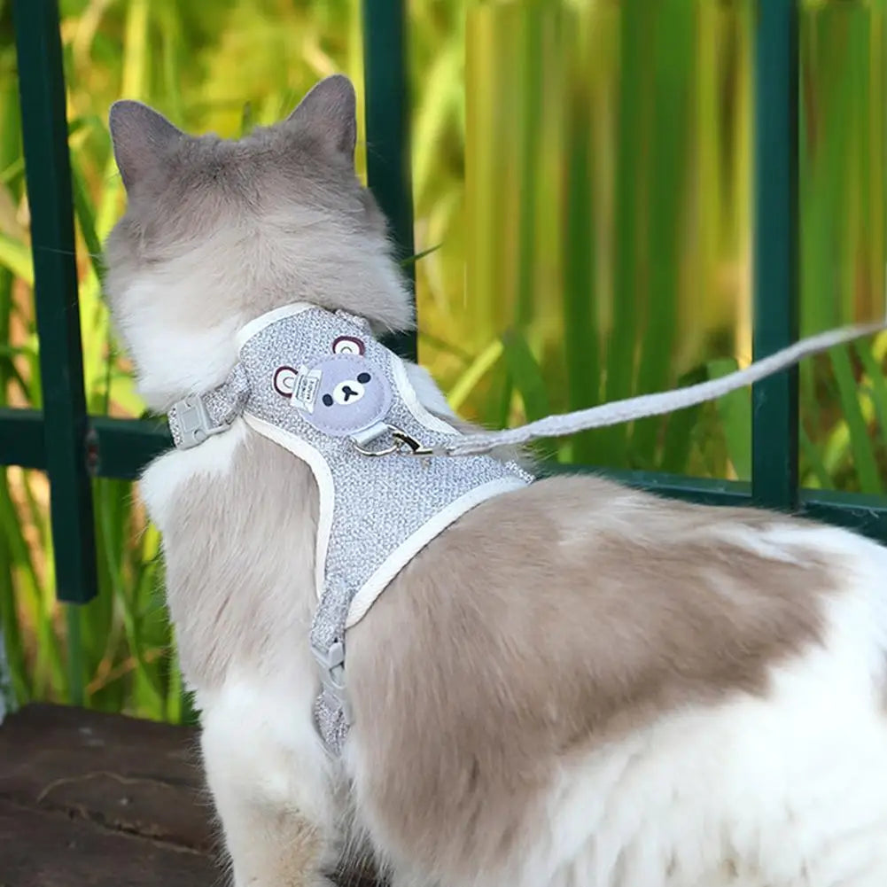 Undershirt Style Pet Harness & Leash – Adjustable Vest for Cats & Small Dogs