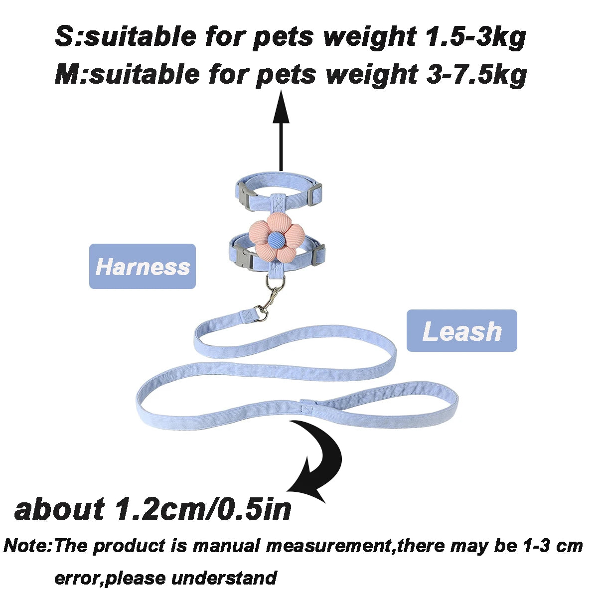 Adjustable Cat Harness & Leash Set – Breathable & Escape-Proof