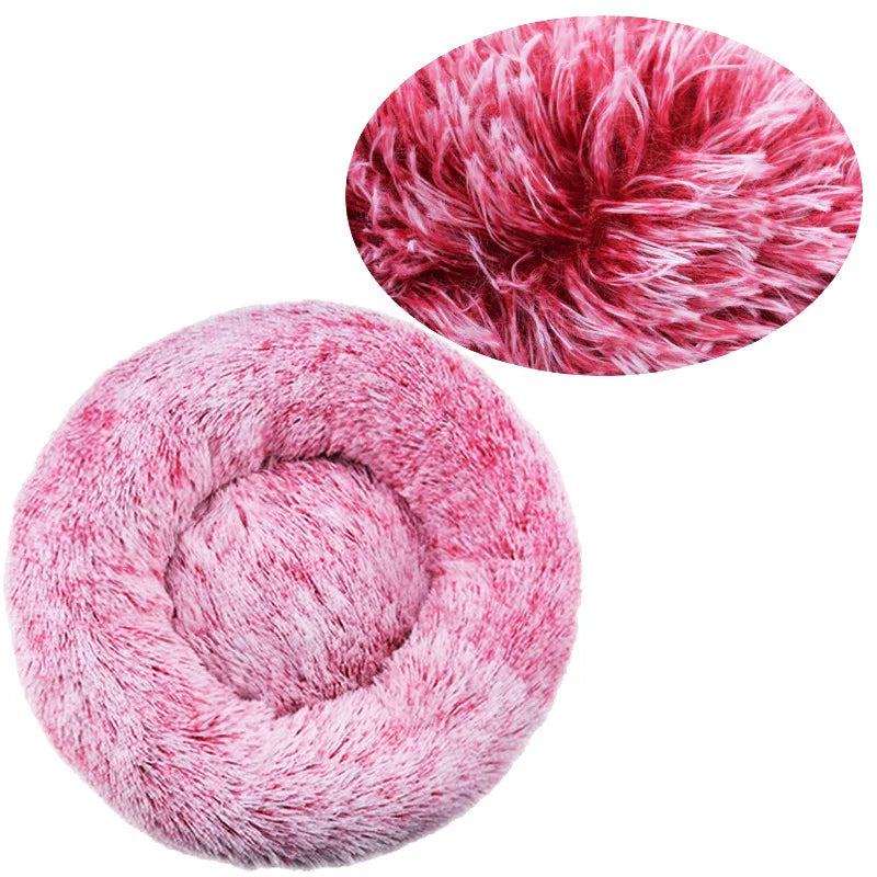 Round Plush Pet Bed – Soft & Warm for Dogs and Cats