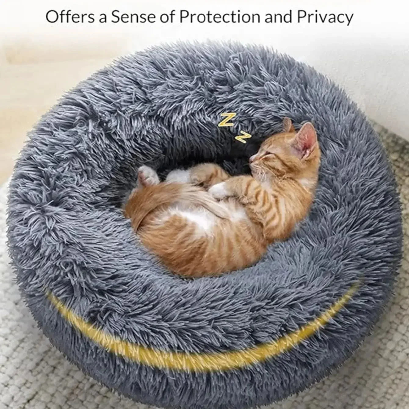 Round Plush Pet Bed – Soft & Warm for Dogs and Cats